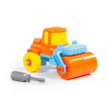 Конструктор-транспорт Polesie Дорожній каток, 18 елементів, помаранчевий (77776-1) - Pampik