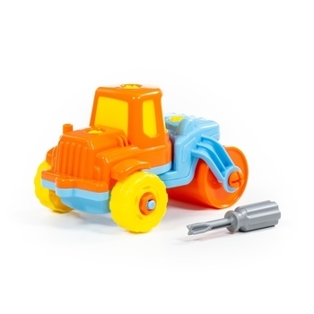 Конструктор-транспорт Polesie Дорожній каток, 18 елементів, помаранчевий (77776-1) - Pampik - 2