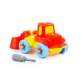 Конструктор-транспорт Polesie Навантажувач, 20 елементів, червоний (77103-1) - Pampik