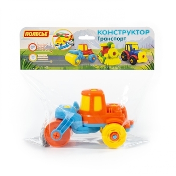 Конструктор-транспорт Polesie Дорожній каток, 18 елементів, помаранчевий (77776-1) - Pampik - 3
