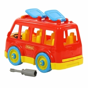 Конструктор-транспорт Polesie Автобус, 26 елементів, червоний (71248-1) - Pampik - 2