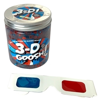 Лизун Compound Kings Slime 3-D Goosh, з окулярами, 425 г, синій з червоним (300115-1) - Pampik
