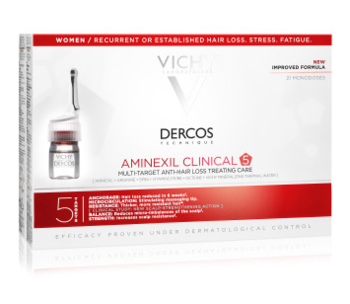 Средство против выпадения волос Vichy Dercos Aminexil Clinical 5, для женщин, 21 шт. - Pampik