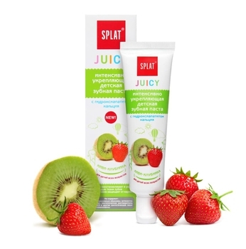 Дитяча зубна паста Splat Junior Juicy захист від бактерій і карієсу Ківі-полуниця, 35 мл - Pampik - 2