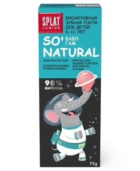 Дитяча зубна паста Splat Junior So 'Natural Захист від бактерій і карієсу Бабл Гам, 73 г - Pampik - 3
