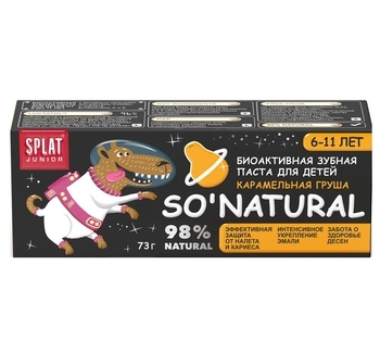 Дитяча зубна паста Splat Junior So 'Natural Захист від бактерій і карієсу Карамельна груша, 73 г - Pampik - 4