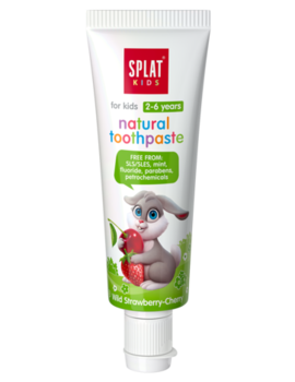 Натуральна антибактеріальна дитяча зубна паста Splat Kids Суниця-Вишня від 2 до 6 років, 50 мл - Pampik - 4