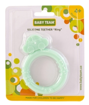 Прорізувач Baby Team Кільце, силіконовий, бірюзовий (4009_бірюзовий) - Pampik - 2