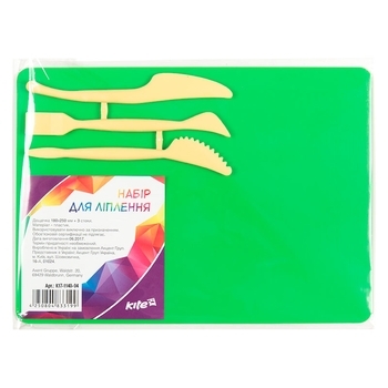 Набір для ліплення Kite, дошка і 3 стека, зелений (K17-1140-04) - Pampik