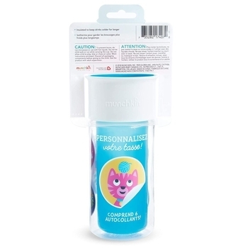 Чашка-непроливайка Munchkin Miracle 360 Insulated Sticker, голубой, 266 мл (17407.01) - Pampik - 6