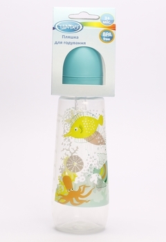 Пляшка для годування Lindo, із силіконовою соскою, 3+ міс., 250 мл, бірюзовий (Pk 054 зел) - Pampik - 3
