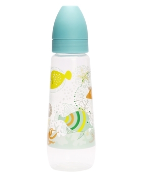 Пляшка для годування Lindo, із силіконовою соскою, 3+ міс., 250 мл, бірюзовий (Pk 054 зел) - Pampik