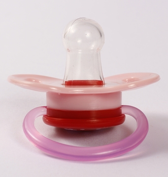 Пустушка силіконова Lindo Квіточки, кругла, 6-12 міс., рожевий (А 31/6-12 р) - Pampik - 2