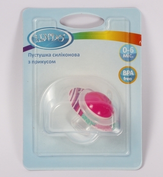 Пустушка силіконова Lindo, анатомічна, 0-6 міс., рожевий (Li402/0-6рож) - Pampik - 3