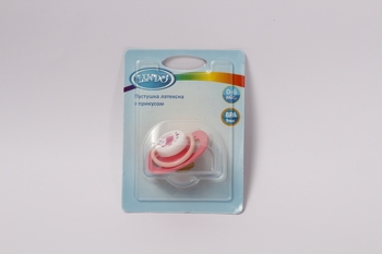 Пустушка латексна Lindo, ортодонтична, рожевий (PK 011/0-6рож) - Pampik - 3