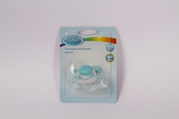 Пустушка силіконова Lindo, кругла, блакитний (LI 406/0-6 гол) - Pampik - 3