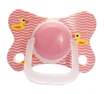 Пустушка силіконова Lindo, кругла, рожевий (LI 406/12+пик) - Pampik