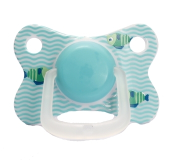 Пустушка силіконова Lindo, кругла, блакитний (LI 406/12+гол) - Pampik