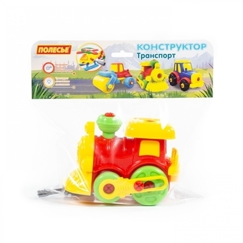 Конструктор-транспорт Polesie Паровозик, 25 елементів, червоний (77134-1) - Pampik - 4