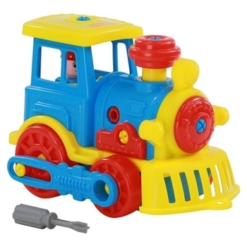 Конструктор Polesie Паровоз, в сіточці, синій (71255-1) - Pampik