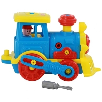 Конструктор Polesie Паровоз, в сіточці, синій (71255-1) - Pampik - 3