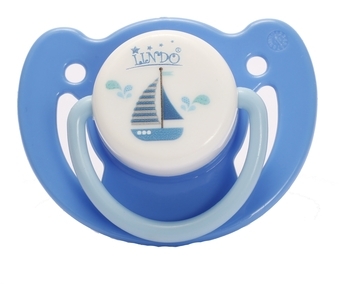 Пустушка латексна Lindo, ортодонтична, блакитний (PK 011/0-6 гол) - Pampik