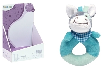 М'яке брязкальце Funmuch Baby Ослик (FM555-7H) - Pampik