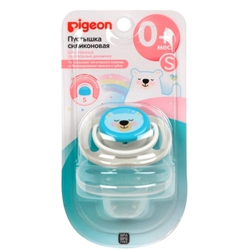 Пустышка Pigeon Белый медведь, размер S, белый (26981) - Pampik