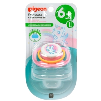 Пустышка Pigeon Единорог, размер L, розовый (26989) - Pampik
