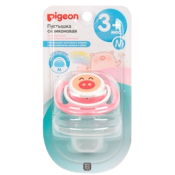 Пустышка Pigeon Поросенок, размер М, розовый (26985) - Pampik
