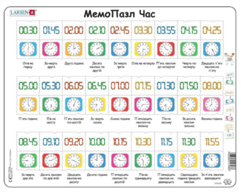 Пазл рамка-вкладиш Larsen Максі Мемо Час (GP5-UA) - Pampik