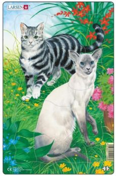 Пазл рамка-вкладиш Larsen Міді Коти короткошерсті (H17-2) - Pampik