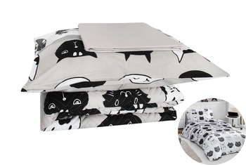 Комплект постільної білизни LightHouse Lovely Cats, ранфорс, 220х160 см, різнобарв'я (57548_1.5LH_4s) - Pampik - 2