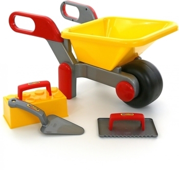 Ігровий набір Polesie: Тачка №4 + Набір муляра №2 (42064) - Pampik