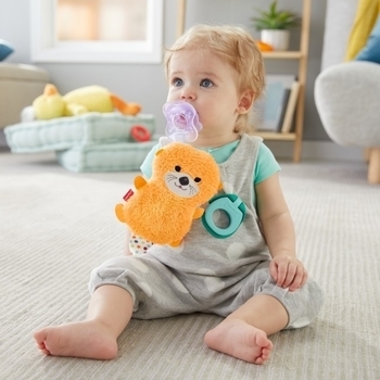 М'яка іграшка Fisher-Price Видра, з тримачем для пустушки, помаранчевий (GNP46) - Pampik - 2