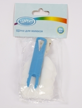 Подарок. Ершик для мытья бутылочек Lindo, поролоновый, голубой (Рk 013-А син) - Pampik - 2