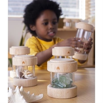 Набір Guidecraft Natural Play Скарби в баночках, прозорий, 8 шт. (G3086) - Pampik - 13