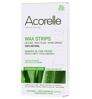 Органические восковые полоски Acorelle Алоэ и пчелиное молочко, для депиляции зоны бикини и подмышек, 20 шт. - Pampik