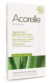 Органические восковые полоски Acorelle Алоэ и пчелиное молочко, для депиляции тела, 20 шт. - Pampik