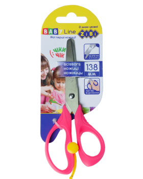 Ножницы детские ZiBi Baby Line, с пружиной, 13,8 см, розовый (ZB.5017-10) - Pampik