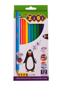 Карандаши цветные ZiBi Kids Line, 12 шт. (ZB.2414) - Pampik