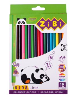 Олівці кольорові ZiBi Kids Line, 18 шт. (ZB.2415) - Pampik