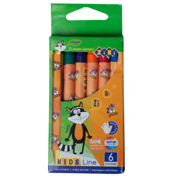 Карандаши восковые ZiBi Kids Line, 6 шт. (ZB.2480) - Pampik