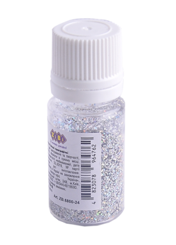 Глиттер Блестки ZiBi, голографические, серебристый, 5 г (ZB.6800-24) - Pampik