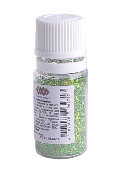 Глітер Блискітки ZiBi, голографічні, зелений, 5 г (ZB.6800-16) - Pampik