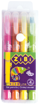 Олівці гелеві ZiBi Kids Line Neon, 4 шт. (ZB.2496) - Pampik