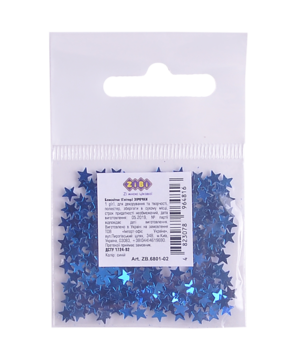 Глиттер Блестки ZiBi, звездочки, синий, 1 г (ZB.6801-02) - Pampik
