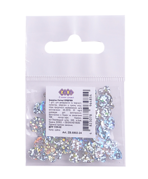 Глиттер Блестки ZiBi, звездочки, серебристый, 1 г (ZB.6801-24) - Pampik