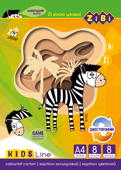 Набір кольорового картону ZiBi, А4, 8 листів, 8 кольорів (ZB.1959) - Pampik - 3