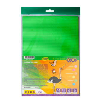 Набір кольорового неонового картону ZiBi, А4, 6 листів, 6 кольорів (ZB.1970) - Pampik